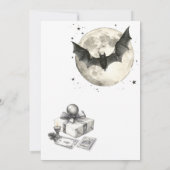 Zwarte en witte Volle Maan Halloween Kaart (Achterkant)