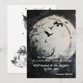 Zwarte en witte Volle Maan Halloween Kaart (Voorkant / Achterkant)