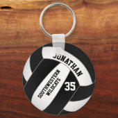 zwarte en witte volleybalploeg kleuren jongens sleutelhanger (Voorkant)