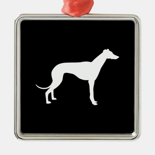 Zwarte en witte vorm van de Greyhound Metalen Ornament (Voorkant)