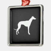 Zwarte en witte vorm van de Greyhound Metalen Ornament (Links)