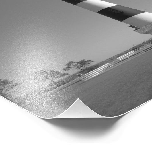 Zwarte en witte vuurtoren foto afdruk (Hoek)