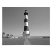 Zwarte en witte vuurtoren foto afdruk (Voorkant)