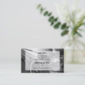 Zwarte en witte warme weg visitekaartje (Staand voorkant)