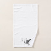 Zwarte en witte waterschildpad bad handdoek (Handdoek)