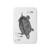 Zwarte en witte waterschildpad badmat (Voorkant Verticaal)