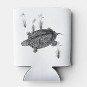 Zwarte en witte waterschildpad blikjeskoeler (Achterkant)
