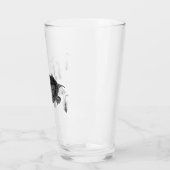 Zwarte en witte waterschildpad glas (Links)