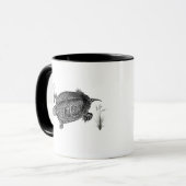 Zwarte en witte waterschildpad mok (Voorkant links)