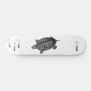 Zwarte en witte waterschildpad persoonlijk skateboard