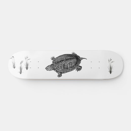 Zwarte en witte waterschildpad persoonlijk skateboard (Horizontaal)