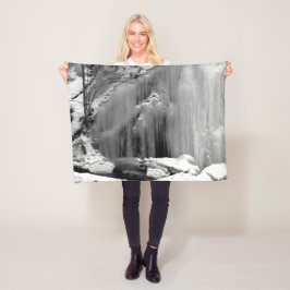 Zwarte en witte waterval fleece deken