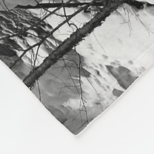 Zwarte en witte waterval fleece deken (Hoek)