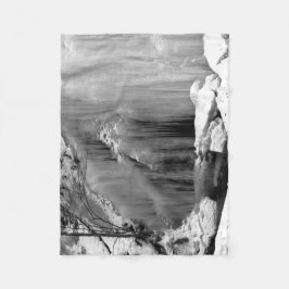 Zwarte en witte waterval fleece deken