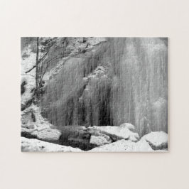 Zwarte en witte waterval legpuzzel