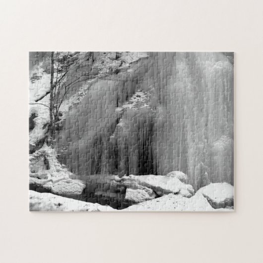 Zwarte en witte waterval legpuzzel (Horizontaal)