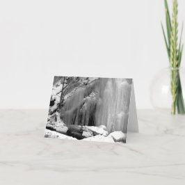 Zwarte en witte waterval notitiekaartje