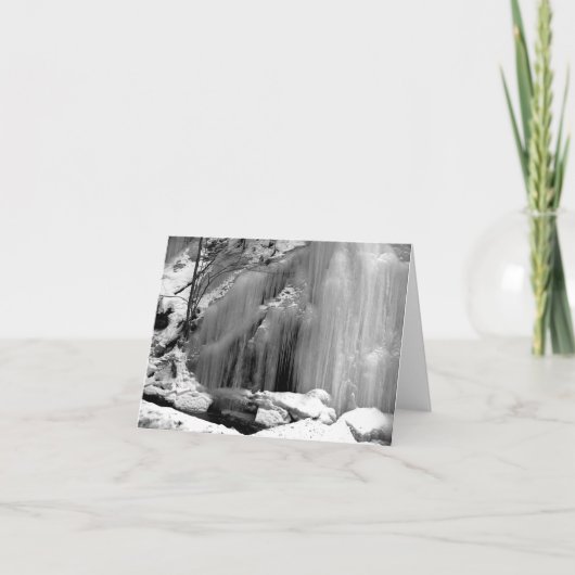 Zwarte en witte waterval notitiekaartje (Voorkant)