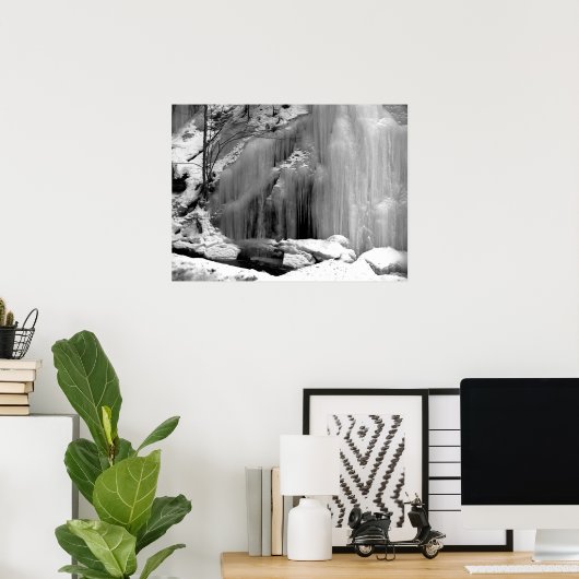 Zwarte en witte waterval poster (Thuiskantoor)