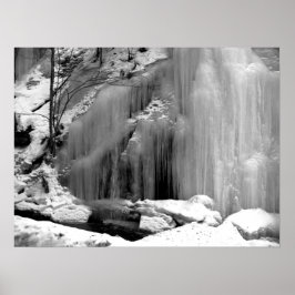 Zwarte en witte waterval poster