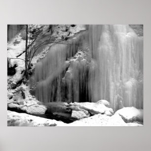 Zwarte en witte waterval poster