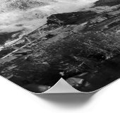 Zwarte en witte watervallen Omringd door bomen 16x Poster (Hoek)