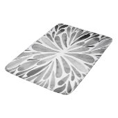 Zwarte en witte waterverf abstracte floruitbarstin badmat (Gekanteld)