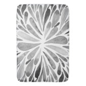 Zwarte en witte waterverf abstracte floruitbarstin badmat (Voorkant Verticaal)