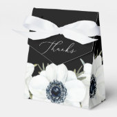 Zwarte en Witte Waterverf Bloemen Bedankdoosjes (Voorkant Zijde)