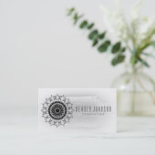 Zwarte en witte Waterverf Damask Plain Simple Visitekaartje (Staand voorkant)