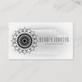 Zwarte en witte Waterverf Damask Plain Simple Visitekaartje