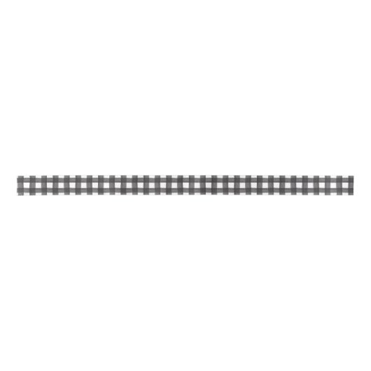 Zwarte en witte Waterverf Gingham Satin Satijnen Lint (Voorkant)