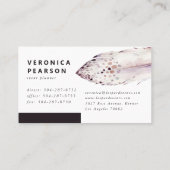 Zwarte en witte Waterverf | Moderne minima Visitekaartje (Achterkant)