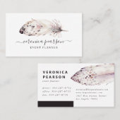 Zwarte en witte Waterverf | Moderne minima Visitekaartje (Voorkant / Achterkant)