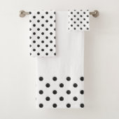 Zwarte en witte Waterverf Polka Dots Bad Handdoek (Insitu)