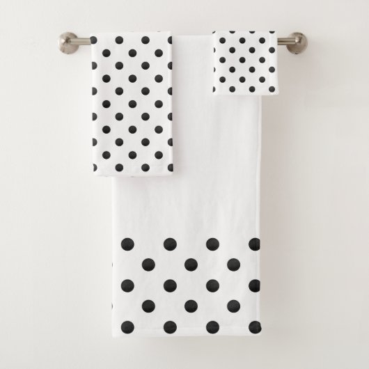Zwarte en witte Waterverf Polka Dots Bad Handdoek (Insitu)