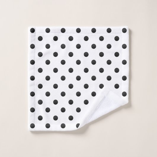 Zwarte en witte Waterverf Polka Dots Bad Handdoek (Wasdoekje)