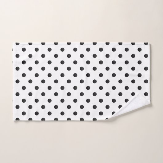 Zwarte en witte Waterverf Polka Dots Bad Handdoek (Handdoek)