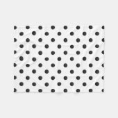 Zwarte en witte Waterverf Polka Dots Fleece Deken (Voorkant (Horizontaal))