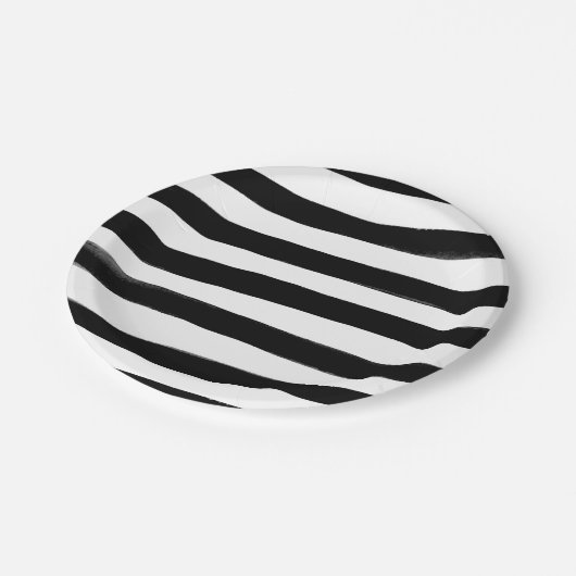 Zwarte en witte Waterverf Stripe Bord (Gekanteld)