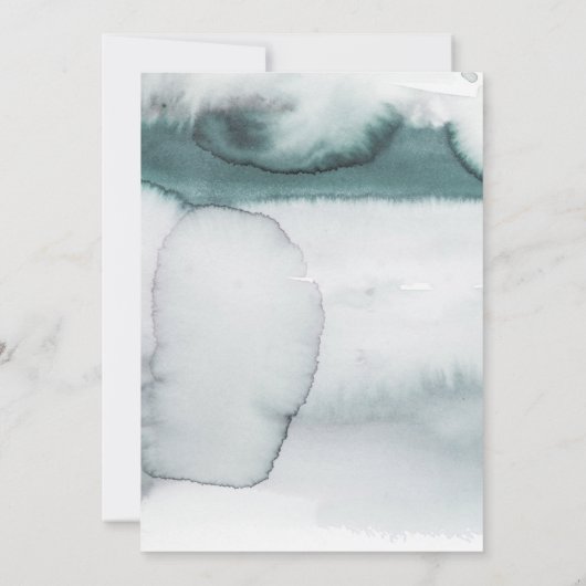 Zwarte en witte Waterverf Tea Party Kaart (Achterkant)