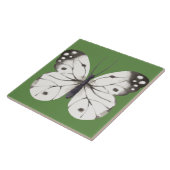 Zwarte en witte Waterverf vlinder Tegeltje (Zijkant)