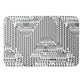 ZWARTE EN WITTE WAVY BADMAT