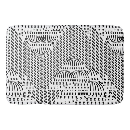 ZWARTE EN WITTE WAVY BADMAT (Voorkant)