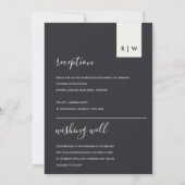 ZWARTE EN WITTE WEDDENDE ONTVANGST DIE GOED WIL KAART (Achterkant)