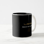 Zwarte en witte Weegschaal Zodiac Coffee Mok (Voorkant rechts)
