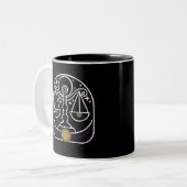 Zwarte en witte Weegschaal Zodiac Coffee Mok (Voorkant links)