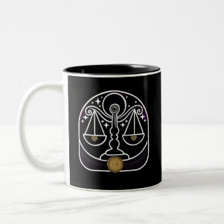 Zwarte en witte Weegschaal Zodiac Coffee Mok