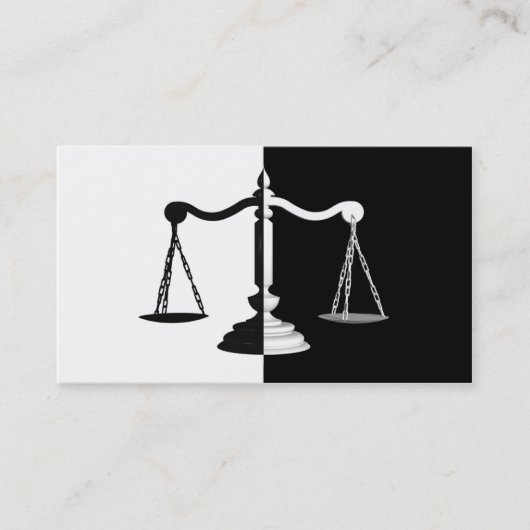 Zwarte en witte weegschalen visitekaartje (Voorkant)