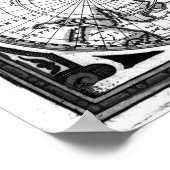 Zwarte en witte Wereldkaart (1665) Poster (Hoek)